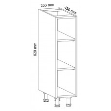 Virtuves skapītis ASPEN D20P, balts